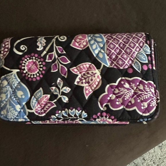 Vera Bradley Black and Pink Wallet with Floral Design - Picture 2 of 3